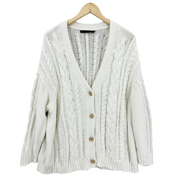 Jenni Kayne Sweaters - JENNI KAYNE Cardigan Sweater Cable Cocoon Ivory